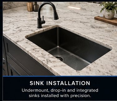 Sink installation in a countertop
