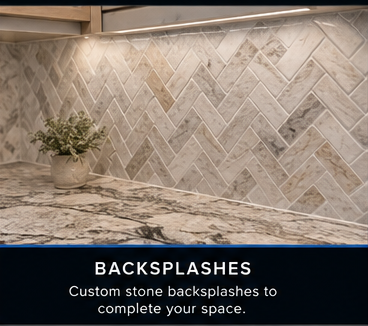 Stone backsplash installation